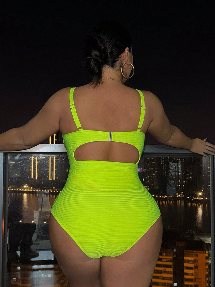 One piece-Deep V-neck strapless sexy swimsuit