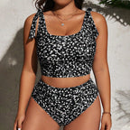 Bikini Set - Sexy Floral Tank Top with High-Waisted Bottom