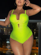 One piece-Bold V-Plunge strapless sexy swimsuit