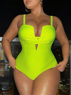 One piece-Bold V-Plunge strapless sexy swimsuit