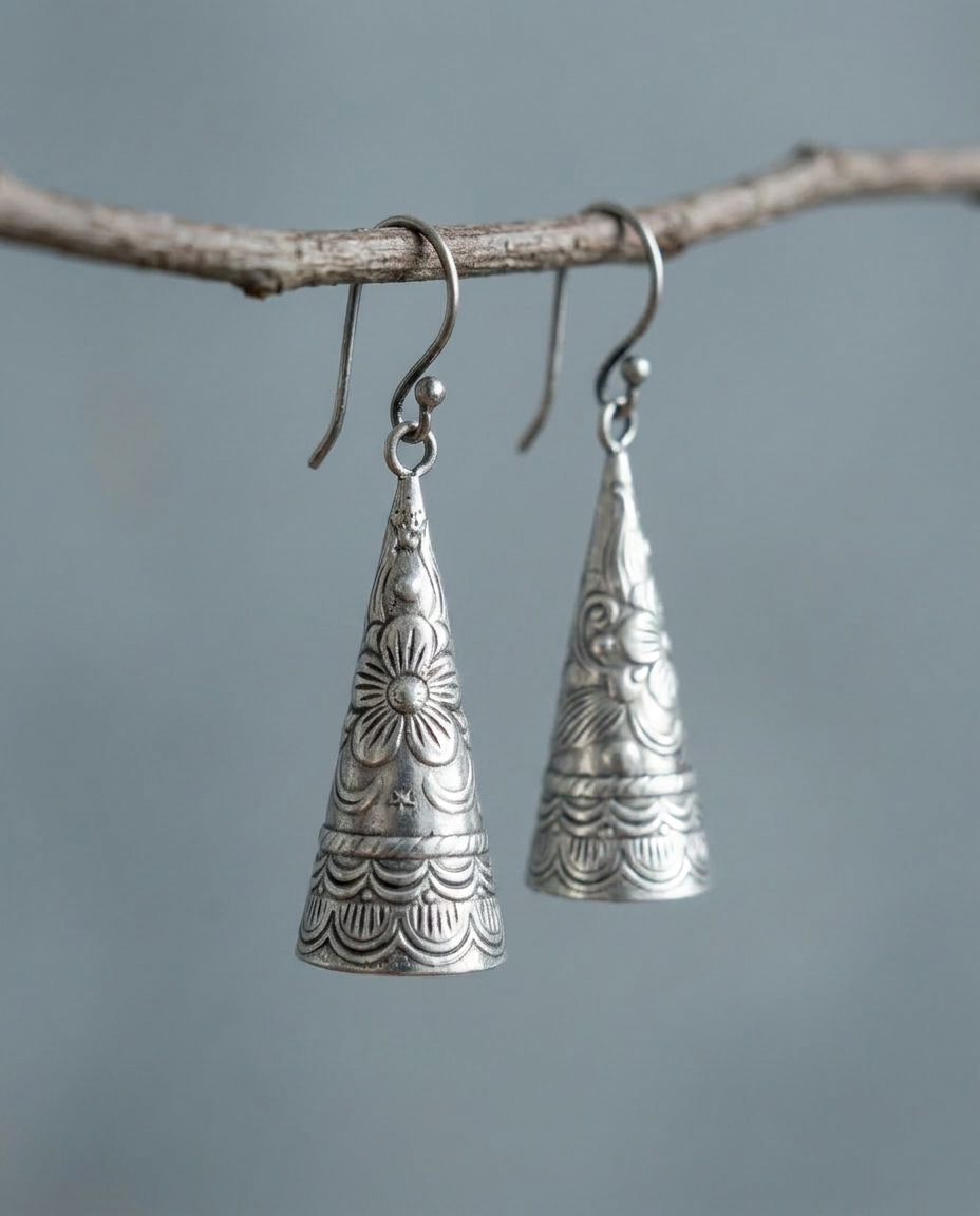 The Awakened Calm: Floral Trumpet Earrings