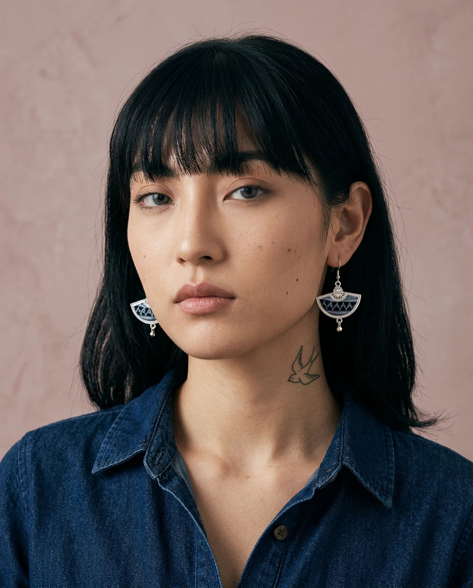 The Unshakable Will: the Azure Fan Earrings