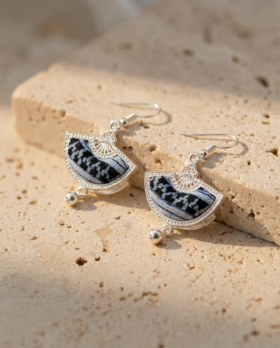 The Unshakable Will: the Azure Fan Earrings