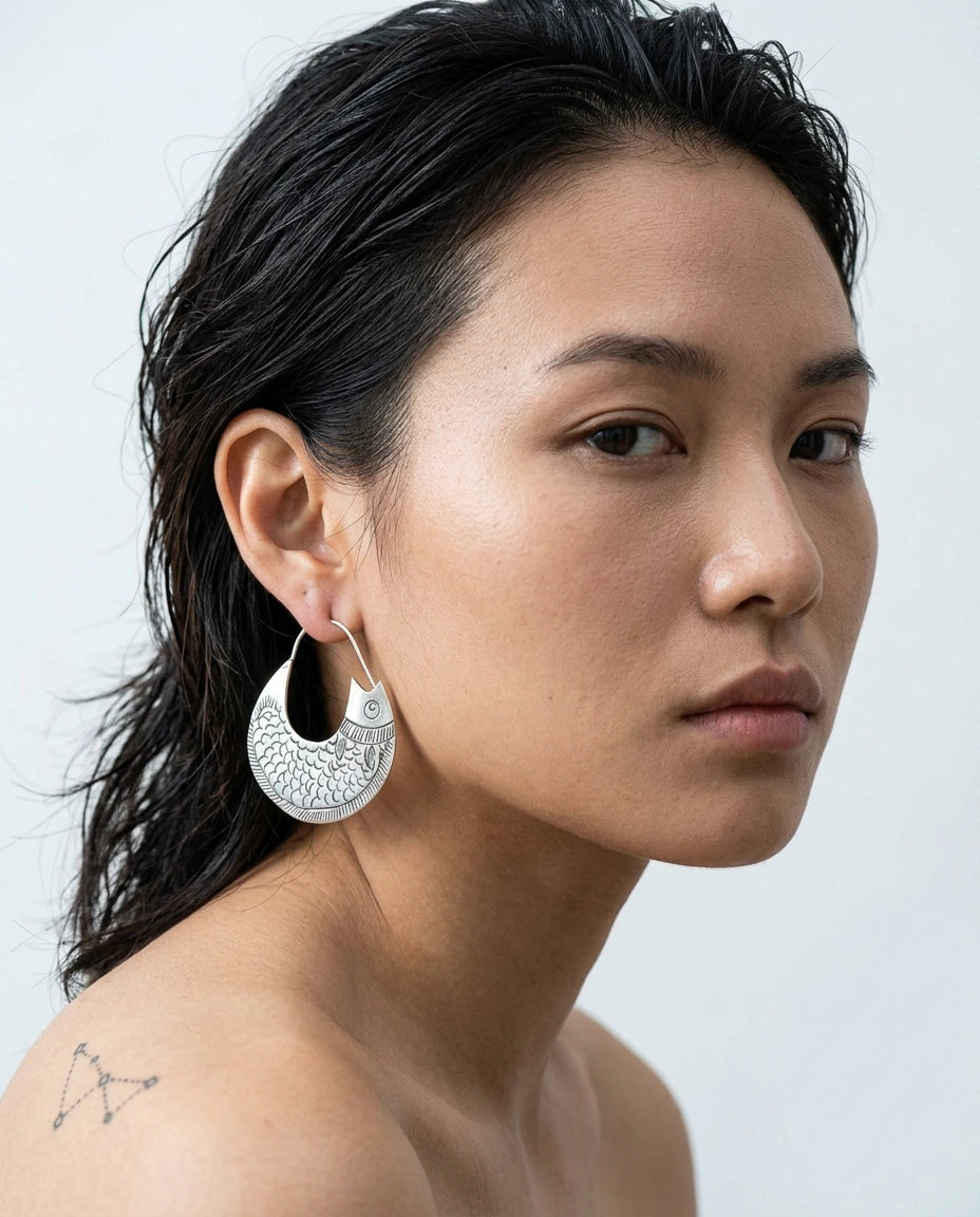 The Infinite Abundance: Dual-Fish Earrings