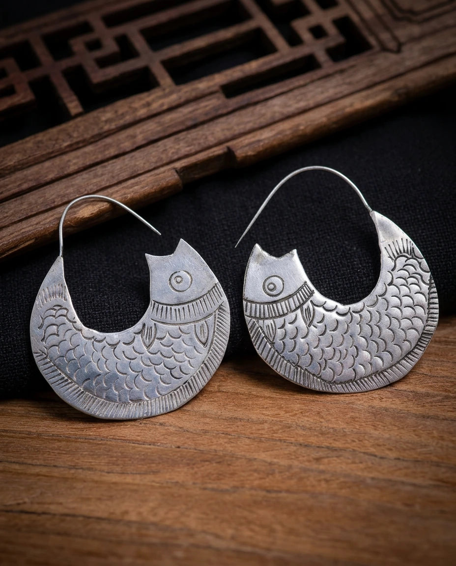 The Infinite Abundance: Dual-Fish Earrings
