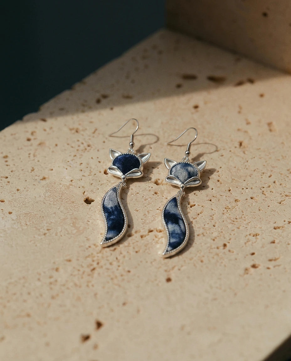The Sharp Intuition: Fox Batik Drops Earrings