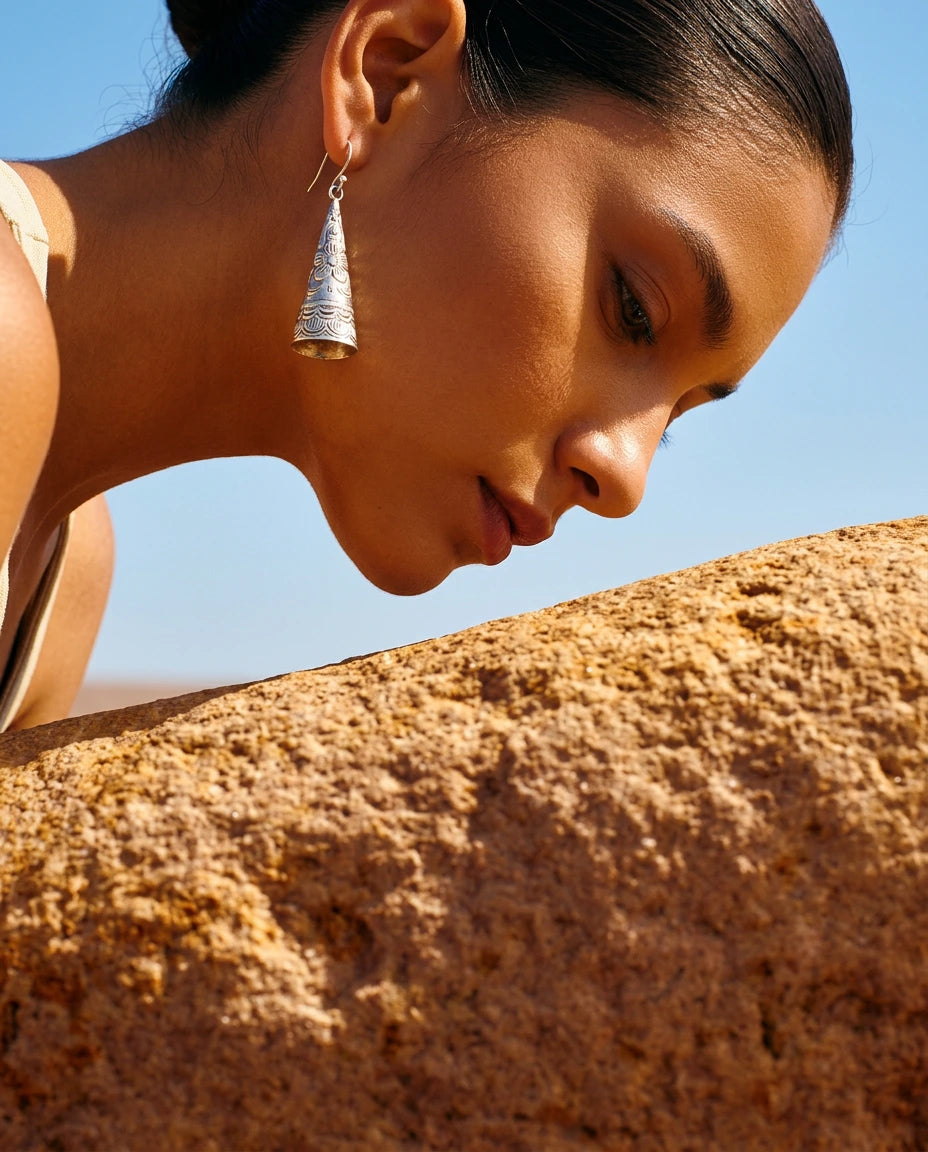 The Awakened Calm: Floral Trumpet Earrings
