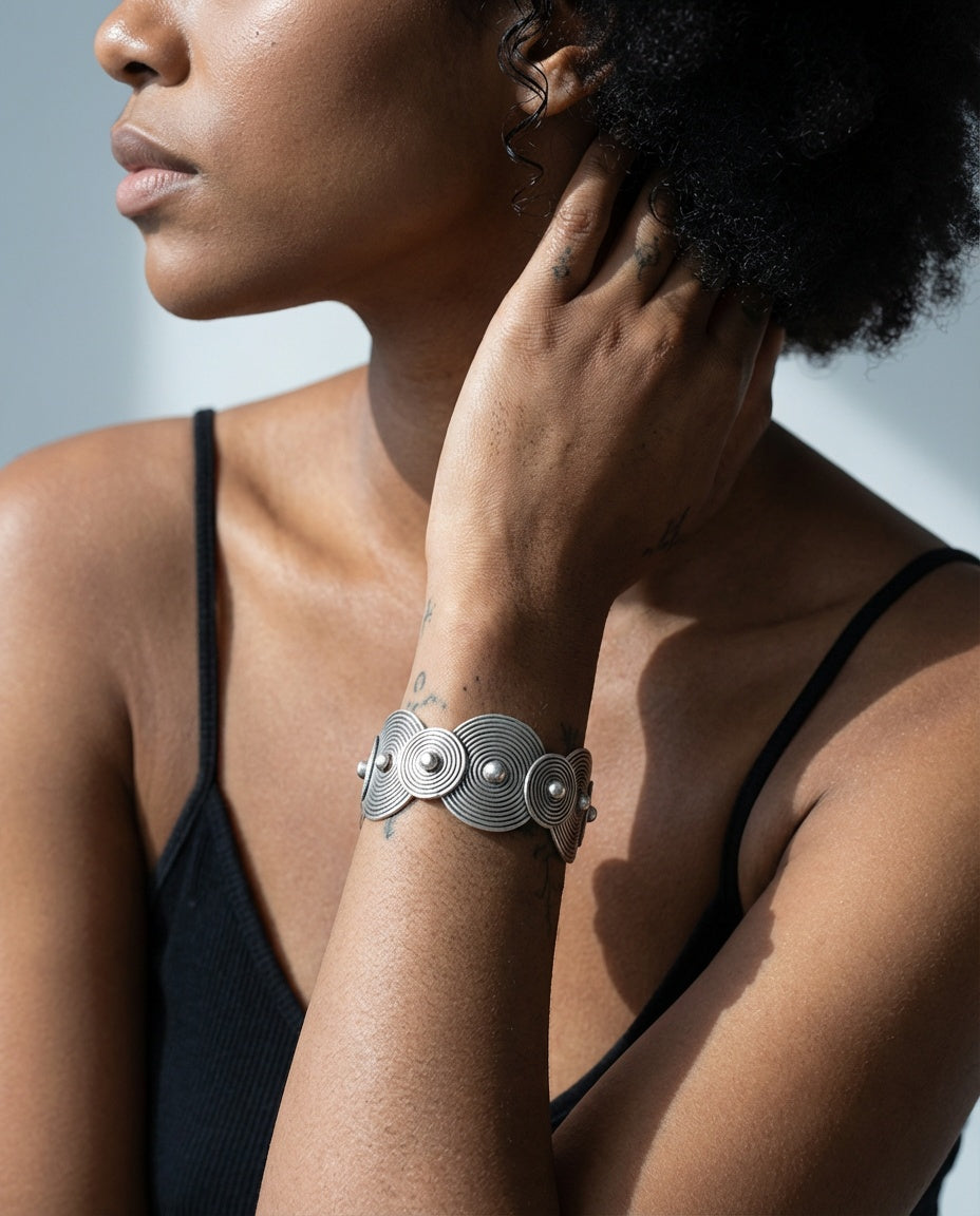 The Eternal Ripple Bracelet | Handcrafted Miao Silver