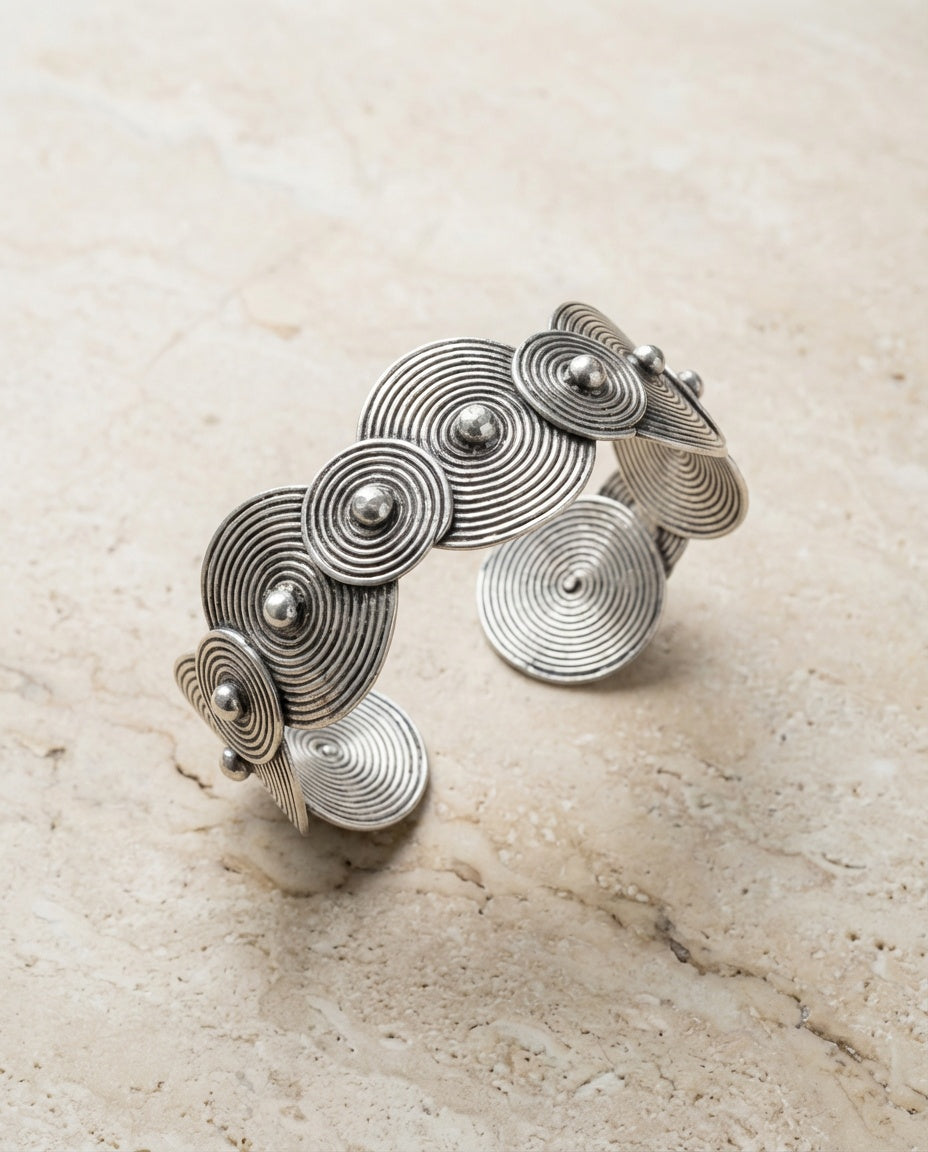 The Eternal Ripple Bracelet | Handcrafted Miao Silver