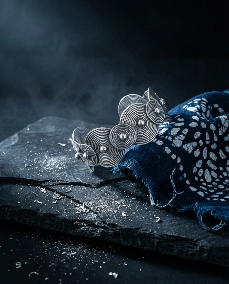 The Eternal Ripple Bracelet | Handcrafted Miao Silver