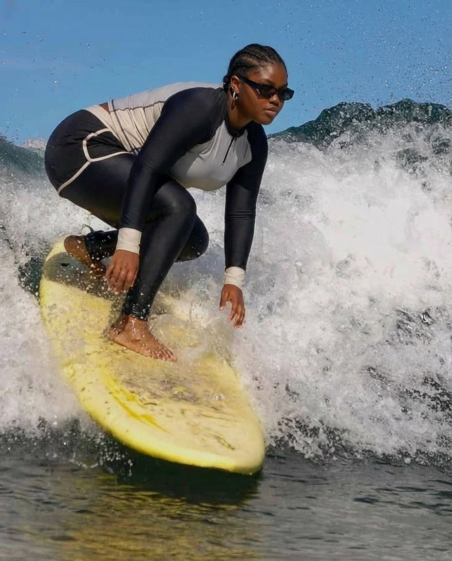 Modest 3-Piece Swimsuit Set - Long Sleeve Zip Rash Guard, Swim Shorts & Leggings - Sun Protection