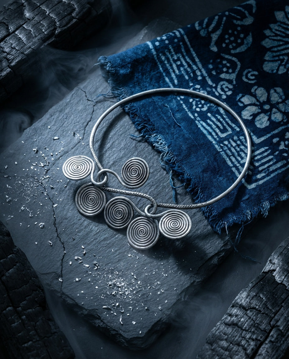 Six-Ripples Collar |Handcrafted Miao Silver Necklet